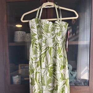 Rip Curl Women's Dress - Size L Green/White Floral
